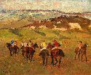 Edgar Degas Jockeys on Horseback before Distant Hills oil painting reproduction